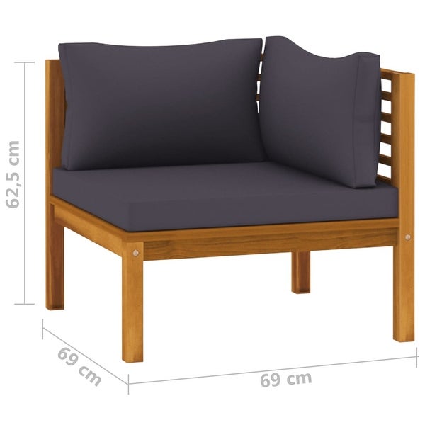 2-Seater Patio Sofa with Cushion Solid Acacia Wood - Overstock - 36079456