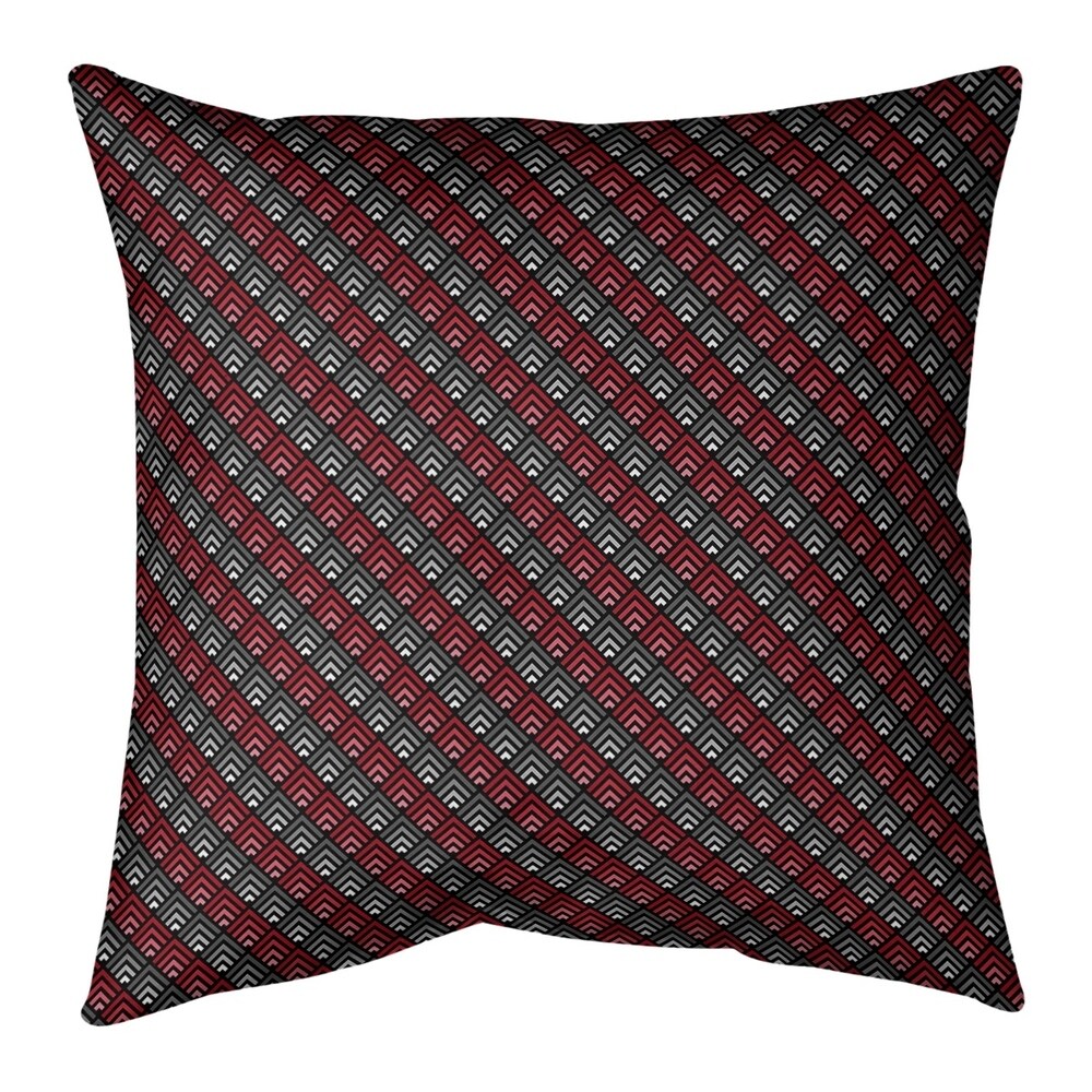 Geometric Ombre Stripe Pattern with Black Throw Pillow