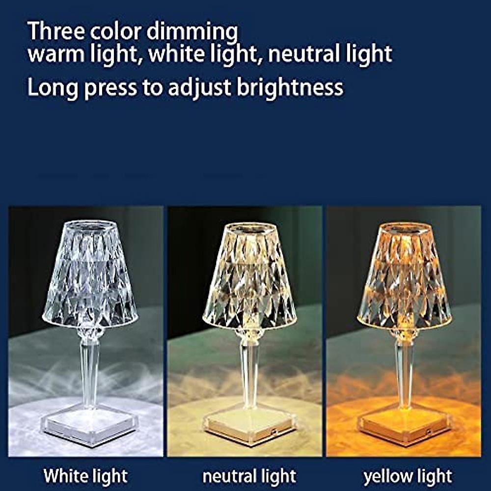 1ps Diamond Table Lamp Acrylic Decoration Desk Lamps For Bedroom Bedside Bar Crystal LED Night Light