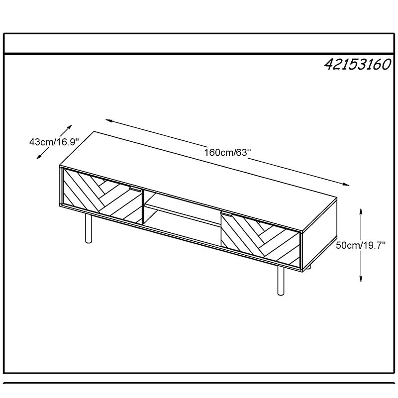 CALVI TV Entertainment Unit 1.6M - Natural & Black