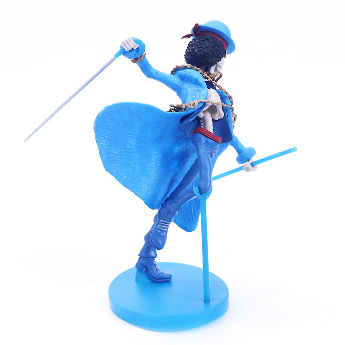 Brook Blue Cloth One Piece Anime Action Figure Toy Model 20cm