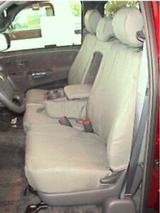 2005-2006 Toyota Tundra Access Cab Exact Fit Seat Covers Front 40/60 Split Bench Seat with 3 Adjustable Headrests and Integrated Console in Gray Velour