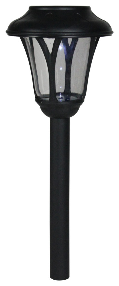 12 quotBlack Lantern Solar Light With White LED Light and Lawn Stake   Transitional   Path Lights   by Northlight Seasonal  Houzz