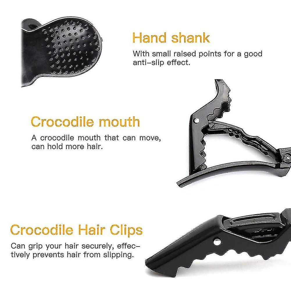 Crocodile Hair Clips Alligator Hair Clips Professional Salon Styling Hair Clips For Women And Girls (16pcs， Black)