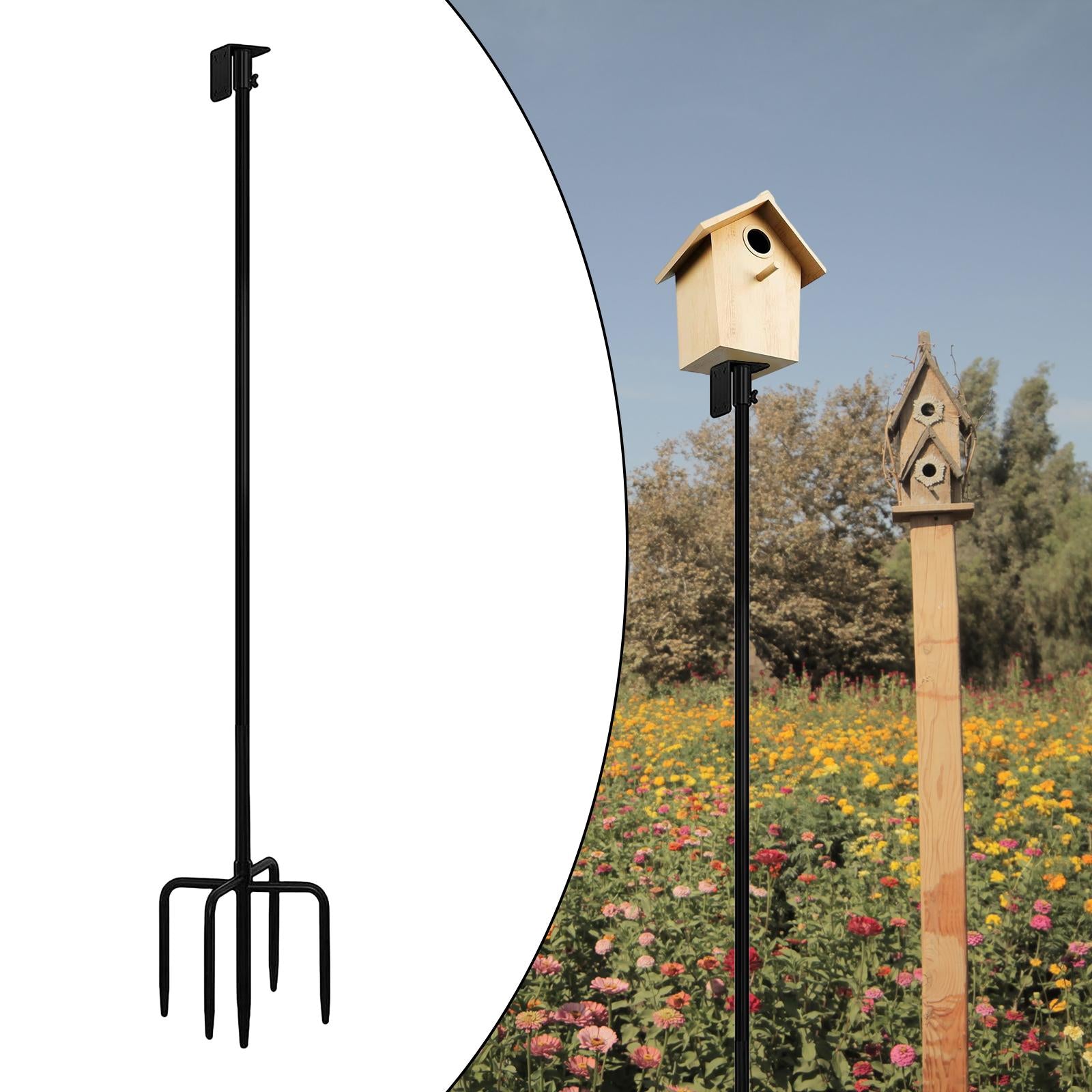 Birdhouse Mounting Pole set Bird Feeder Pole Height Adjustable Support Ground Bird Feeder Pole Base Bird Station Pole for Yard Patio Outside