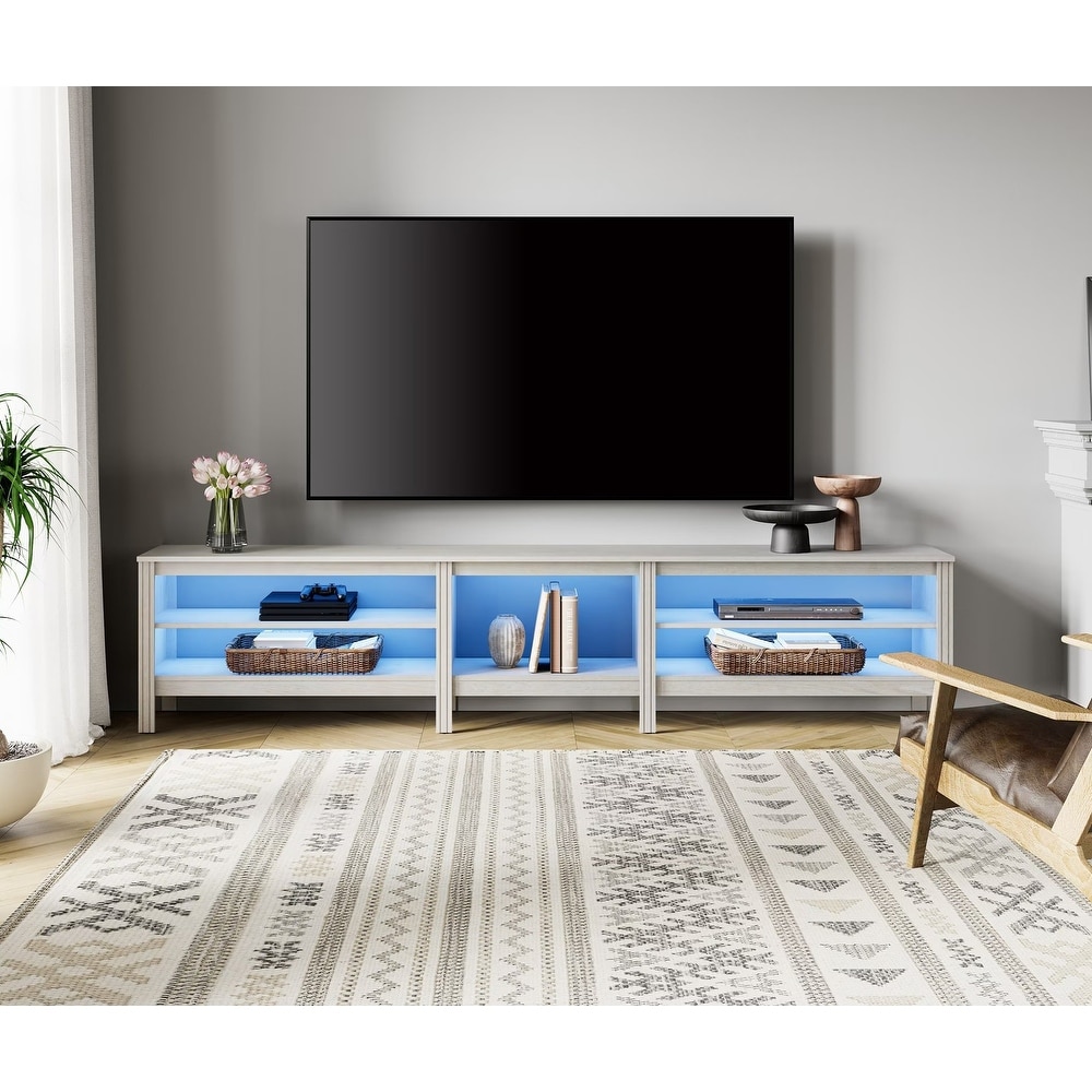 Large TV Stand for 75/85/100 Inch TV  Classic Wood TV Console Table