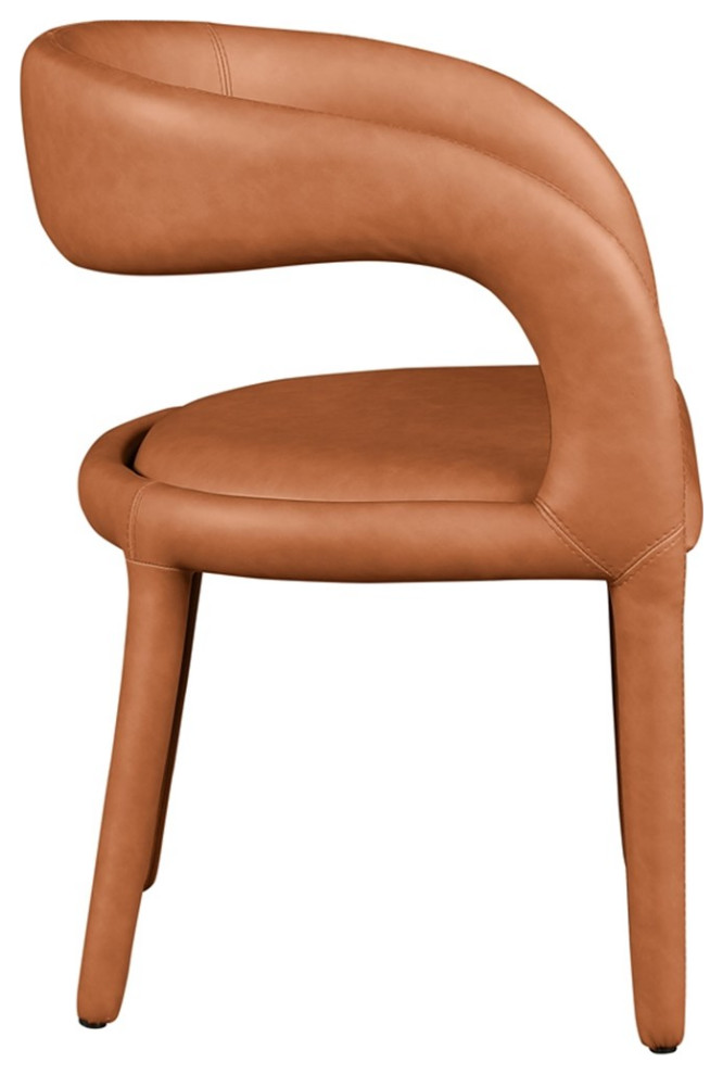 Pemberly Row 18 quotContemporary Faux Leather Dining Chair in Orange   Contemporary   Dining Chairs   by Homesquare  Houzz