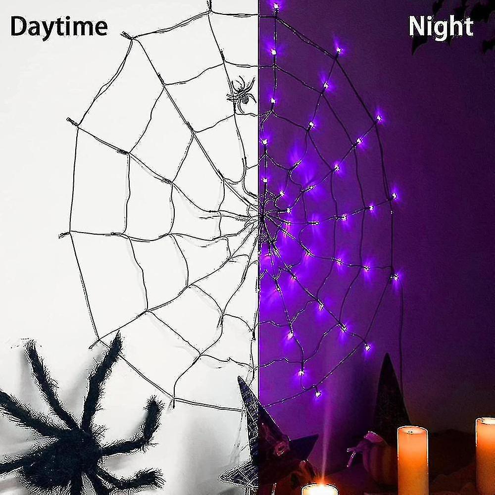 Spider Web Light String Halloween Spider Net Windowdecoration