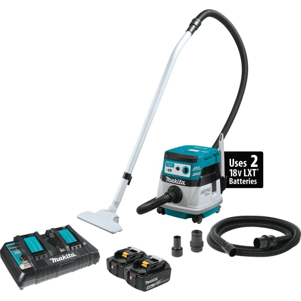 Makita 18V X2 LXT 36V 2.1 Gallon HEPA Dry Dust Extractor/Vacuum Kit AWS XCV08PT from Makita