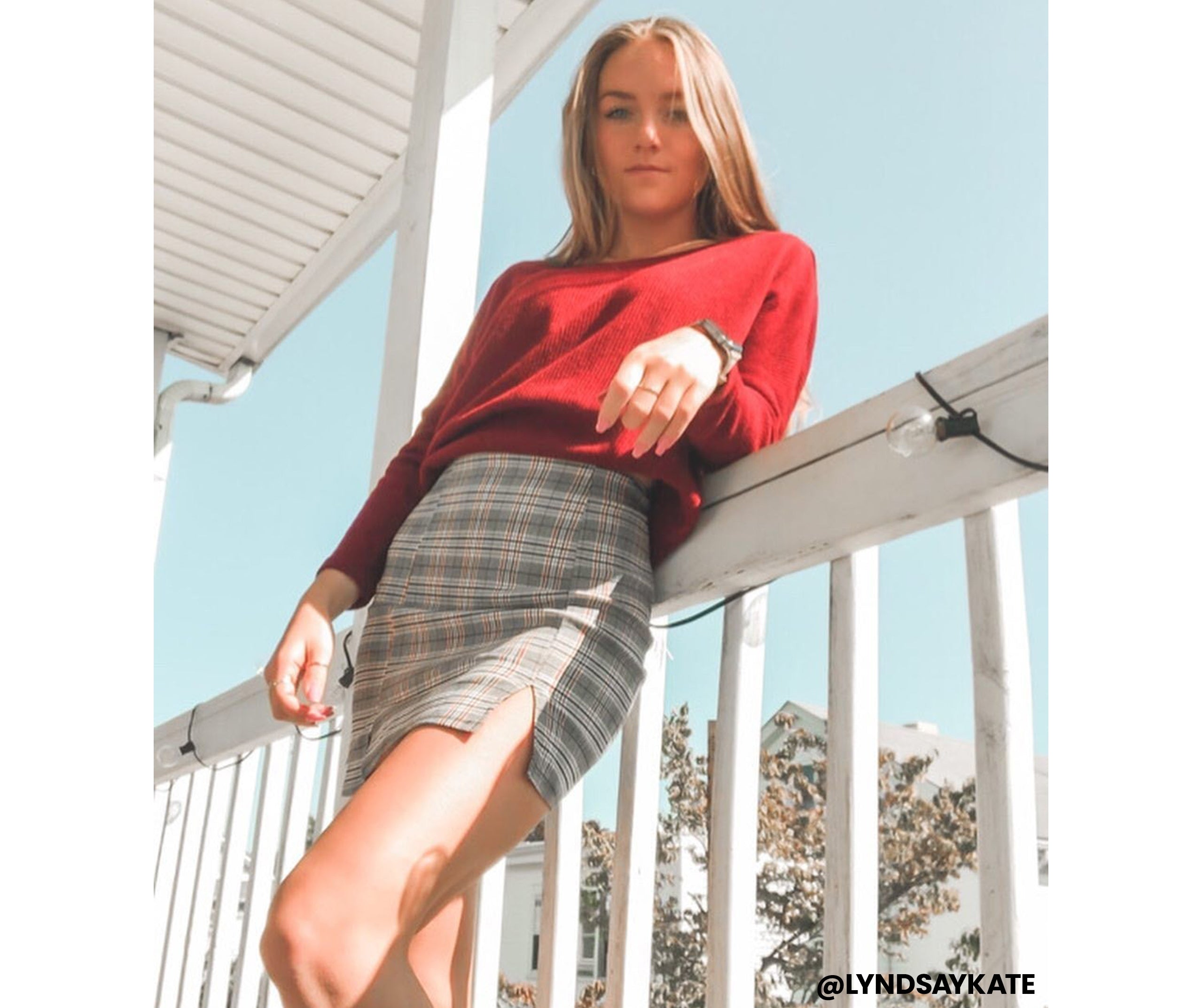 Preppy In Plaid Double Slit Mini Skirt