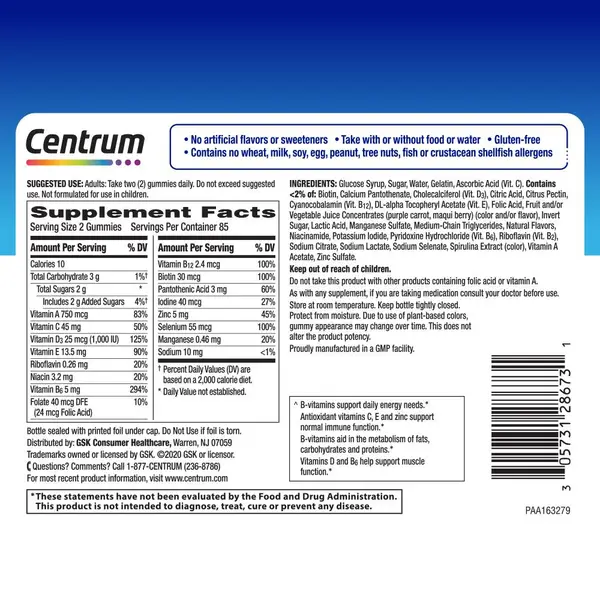 Centrum Gummy Multivitamin for Men Assorted Fruit Flavor 170-Count