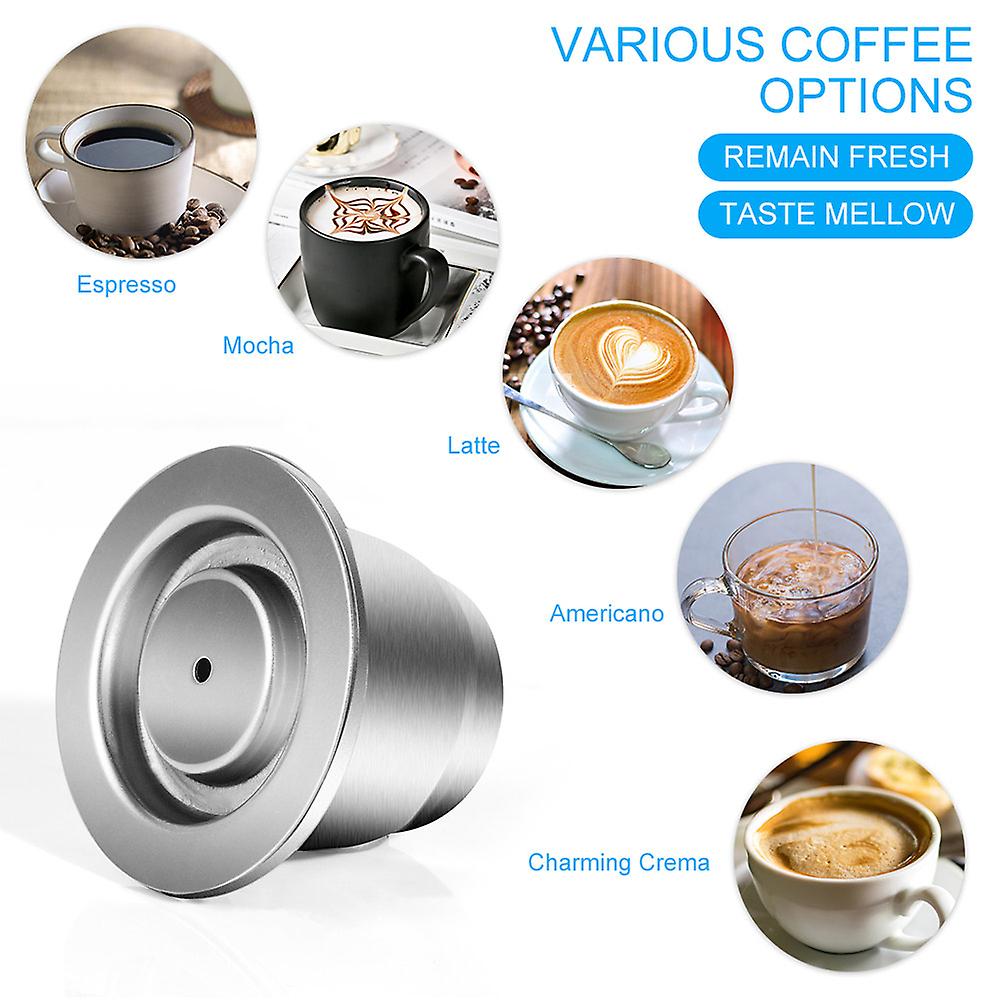 Coffee Capsules Stainless Steel Coffee Maker Pod Filters Cup 0.13oz Capacity For Nespresso U Citiz Pixie Le Cube Maestria Lattissima Inissia Concept E