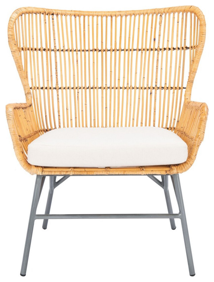 Enix Rattan Accent Chair  Natural/White/Black   Tropical   Armchairs And Accent Chairs   by Rustic Home Furniture Deco  Houzz