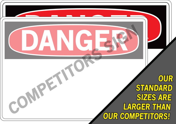 Vestil  SI D 62 D AC 130 sign danger 62 18.5x12.5 ...