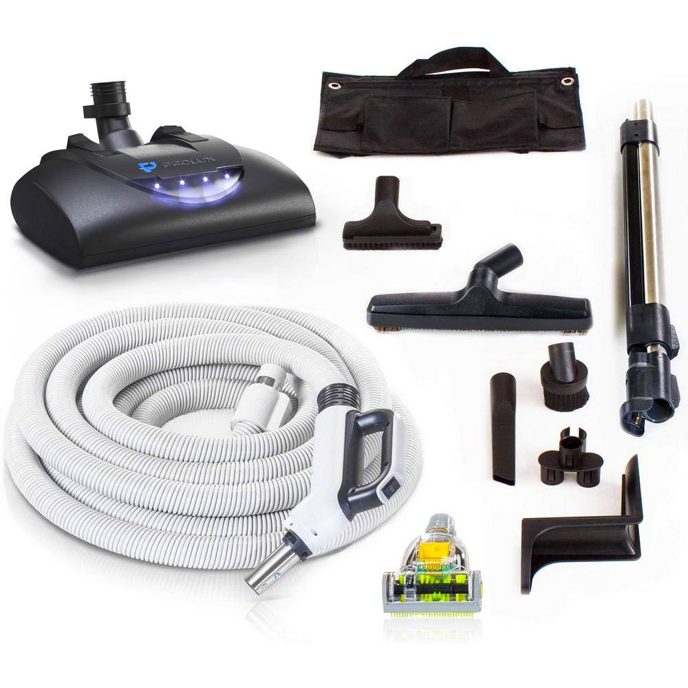 Prolux Premium 35 ft. Universal Central Vacuum Hose Kit With Wessel Werk Power Nozzle and 6 ft. Pigtail Cord pl35pt