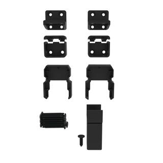 Barrette Outdoor Living VersaRail Classic Matte Black Aluminum Line Bracket Kit (4-Piece) 73043068