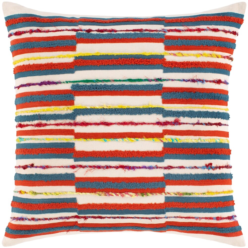 Artistic Weavers Carlile Embroidered Boho Stripe Throw Pillow