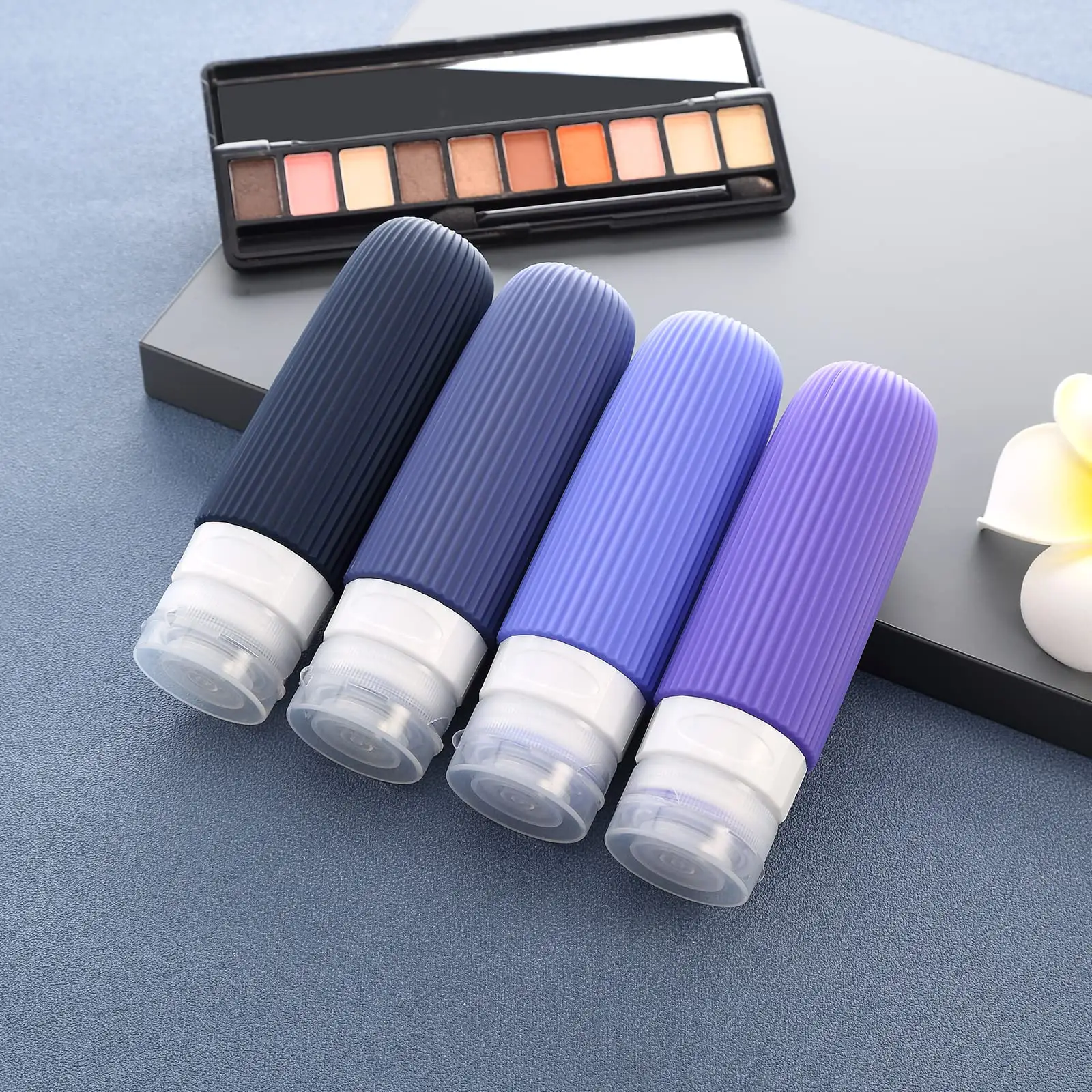 3oz Silicone Refillable Travel Toiletries Bottles Portable Cosmetic Set Approved Leak Proof Silicone Lotion Dispenser