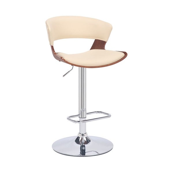 Bar Stool with Curved Leatherette Back and Swivel Mechanism - 20 L X 21 W X 43 H Inches