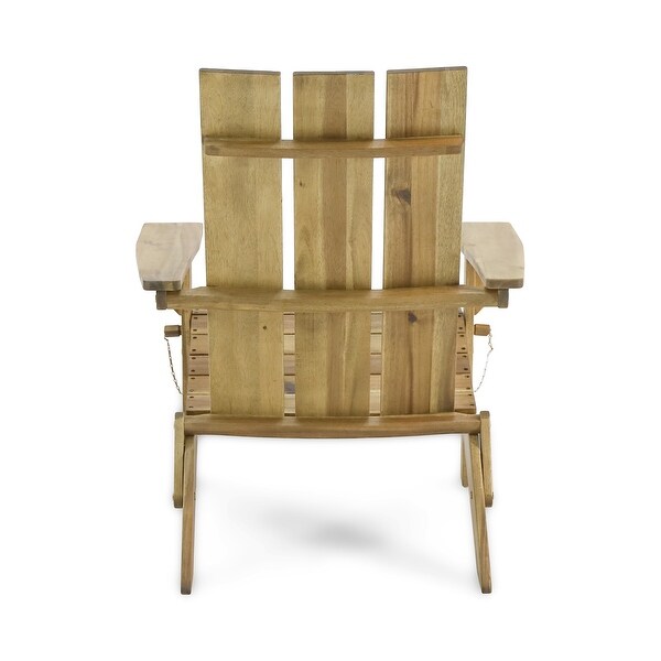 Zuma Outdoor Contemporary Acacia Wood Foldable Adirondack Chair by Christopher Knight Home