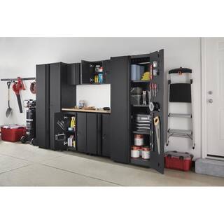 Husky 7-Piece Regular Duty Welded Steel Garage Storage System in Black GS10807-2DWO