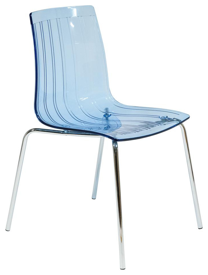 Leisuremod Ralph Dining Chair In Transparent Blue Rp20Tbu   Midcentury   Dining Chairs   by BisonOffice  Houzz