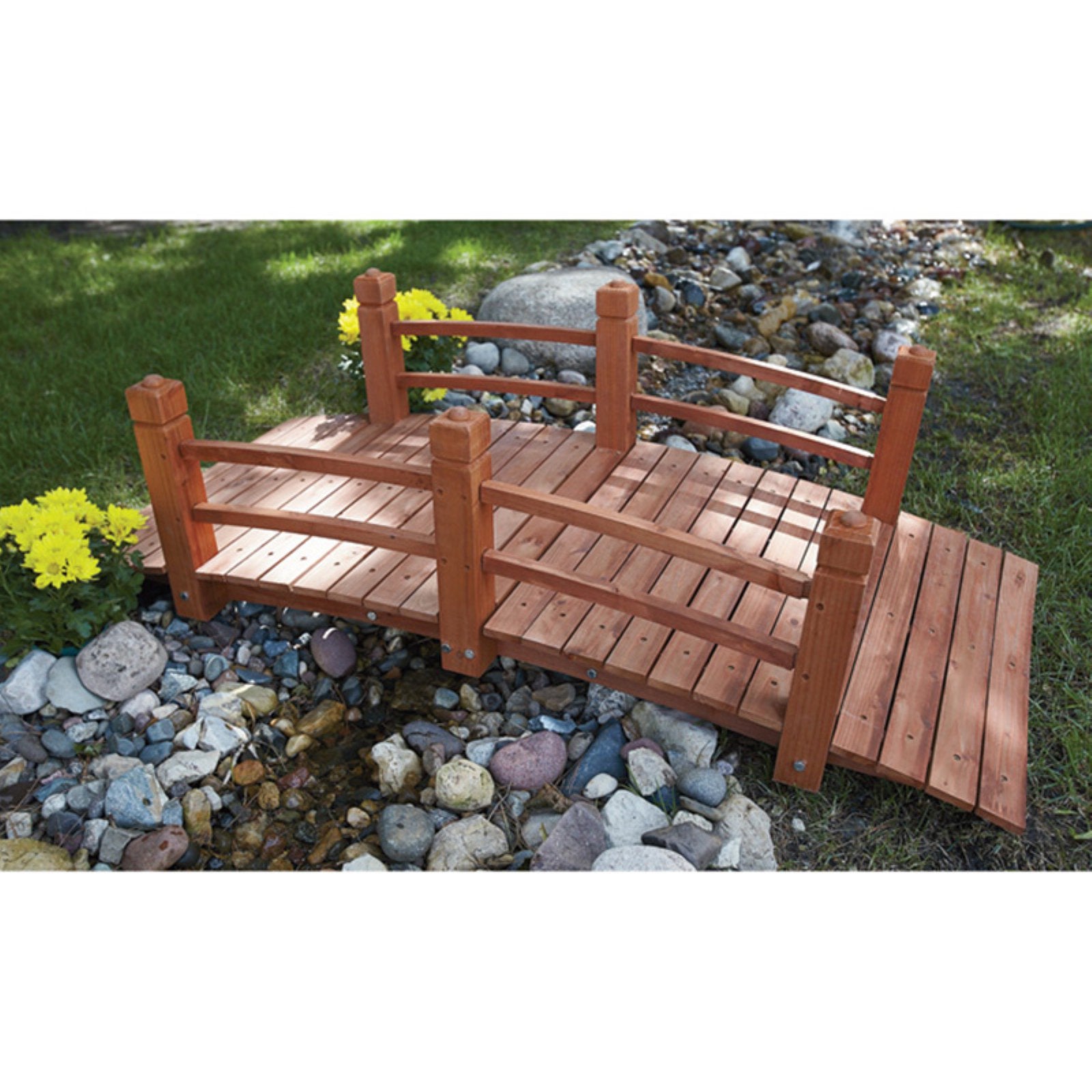 HGC Wood Garden Bridge with Double Rails