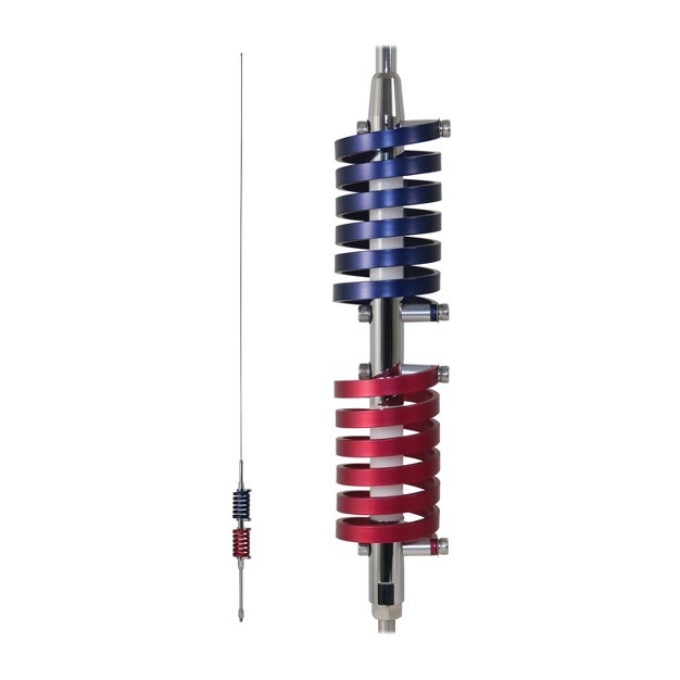 Browning Br 94 70 5 in 15 000 watt Dual flat coils Cb Antenna With 6 in Shaft Anodized Red And Midnight Blue