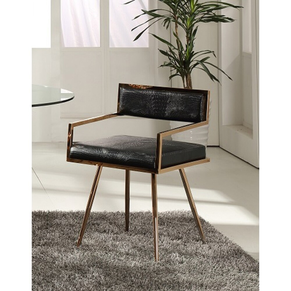 Modrest Rosario Modern Black   Rosegold Dining Chair