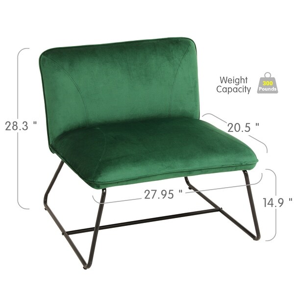 Armless Accent Chair Mid Century Modern Chair for Bedroom Guest Room