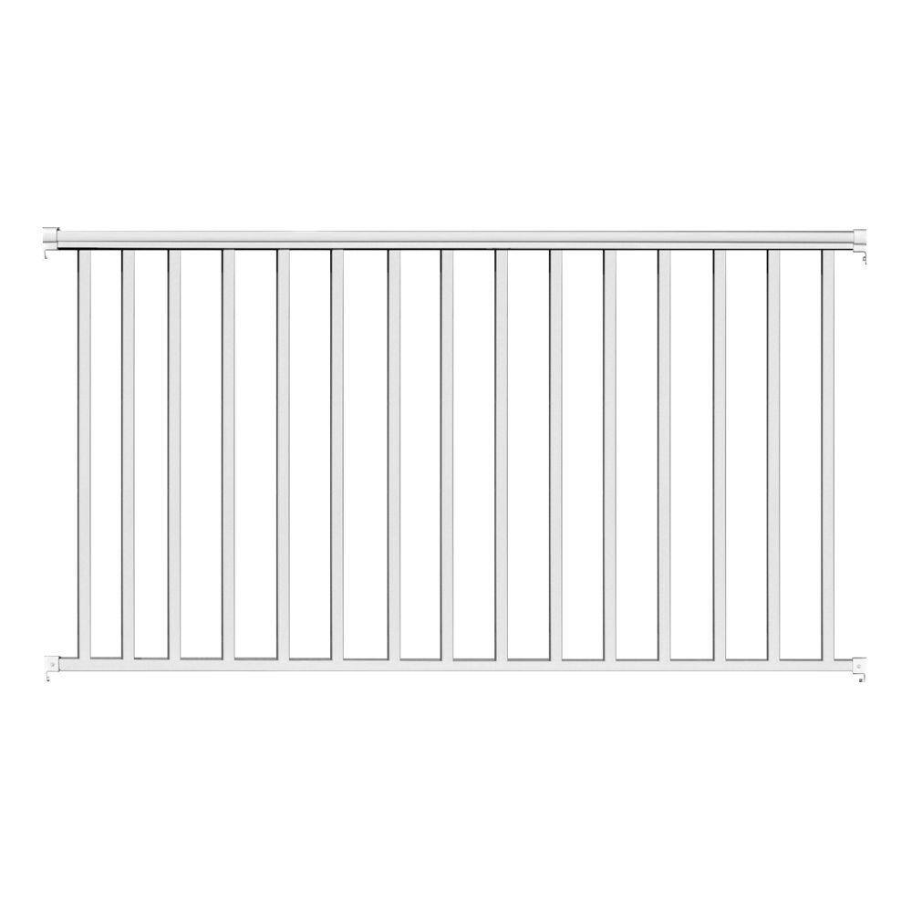 EZ Handrail 8 ft. x 36 in. White Aluminum Baluster Railing Kit EZ8RW