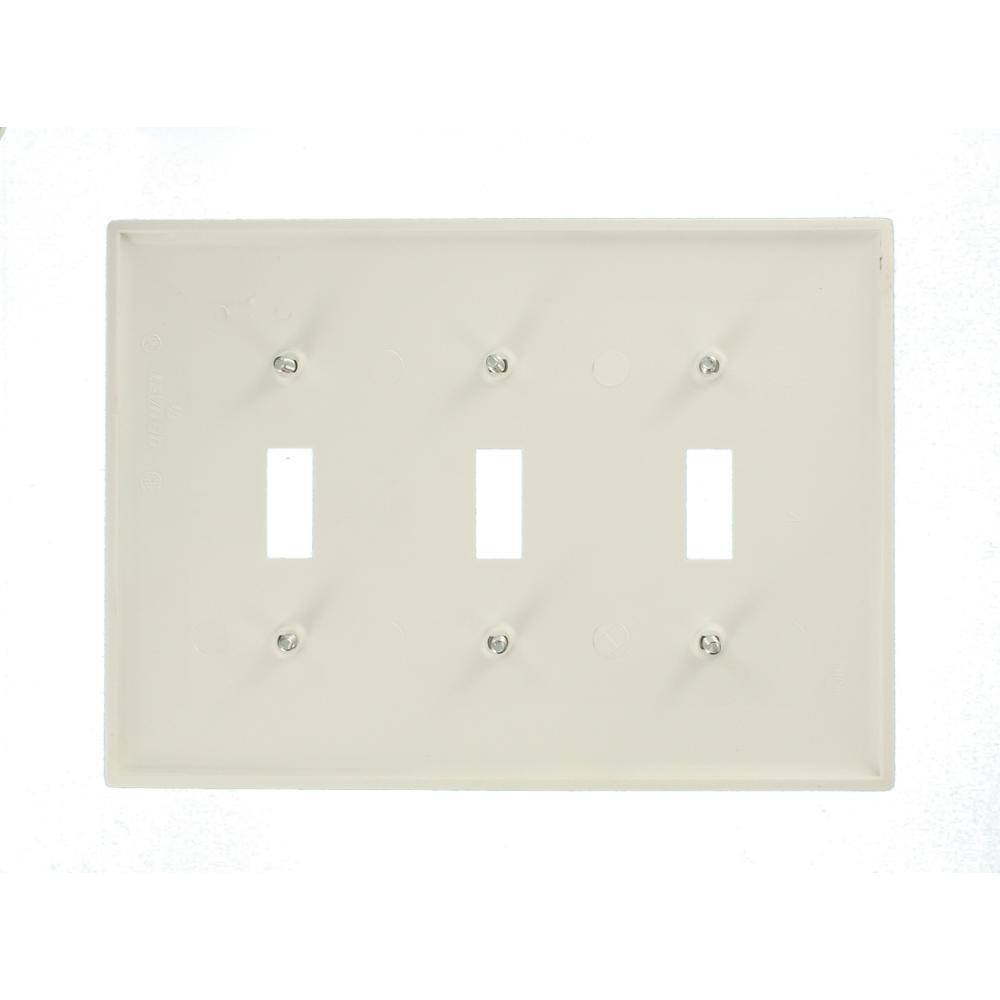 Leviton White 3-Gang Toggle Wall Plate (1-Pack) R52-00PJ3-00W