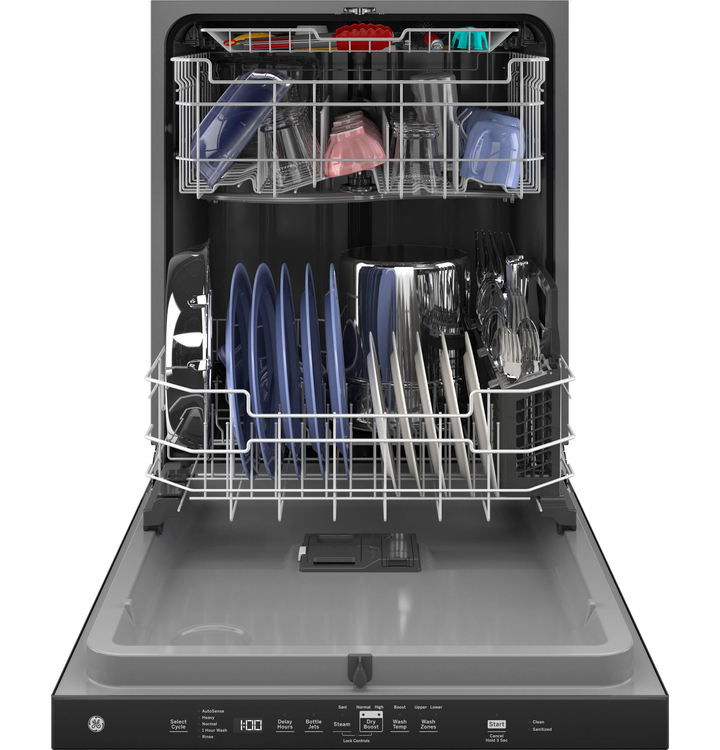 Ge Appliances GDP630PGRBB Ge® Top Control With Plastic Interior Dishwasher With Sanitize Cycle & Dry Boost