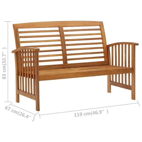 2 Piece Patio Lounge Set Solid Acacia Wood - Overstock - 37574061