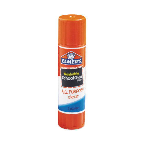 Elmer's Washable School Glue Sticks， 0.24 oz， Applies and Dries Clear， 60/Box (E501)