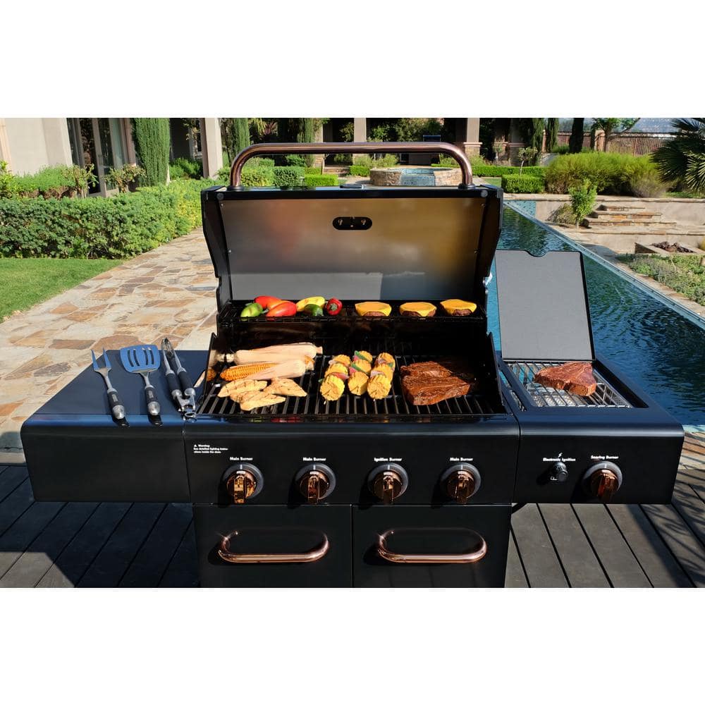 KENMORE 4-Burner plus Side Burner Propane Gas Grill with Copper Accents PG-40409S0LB-2