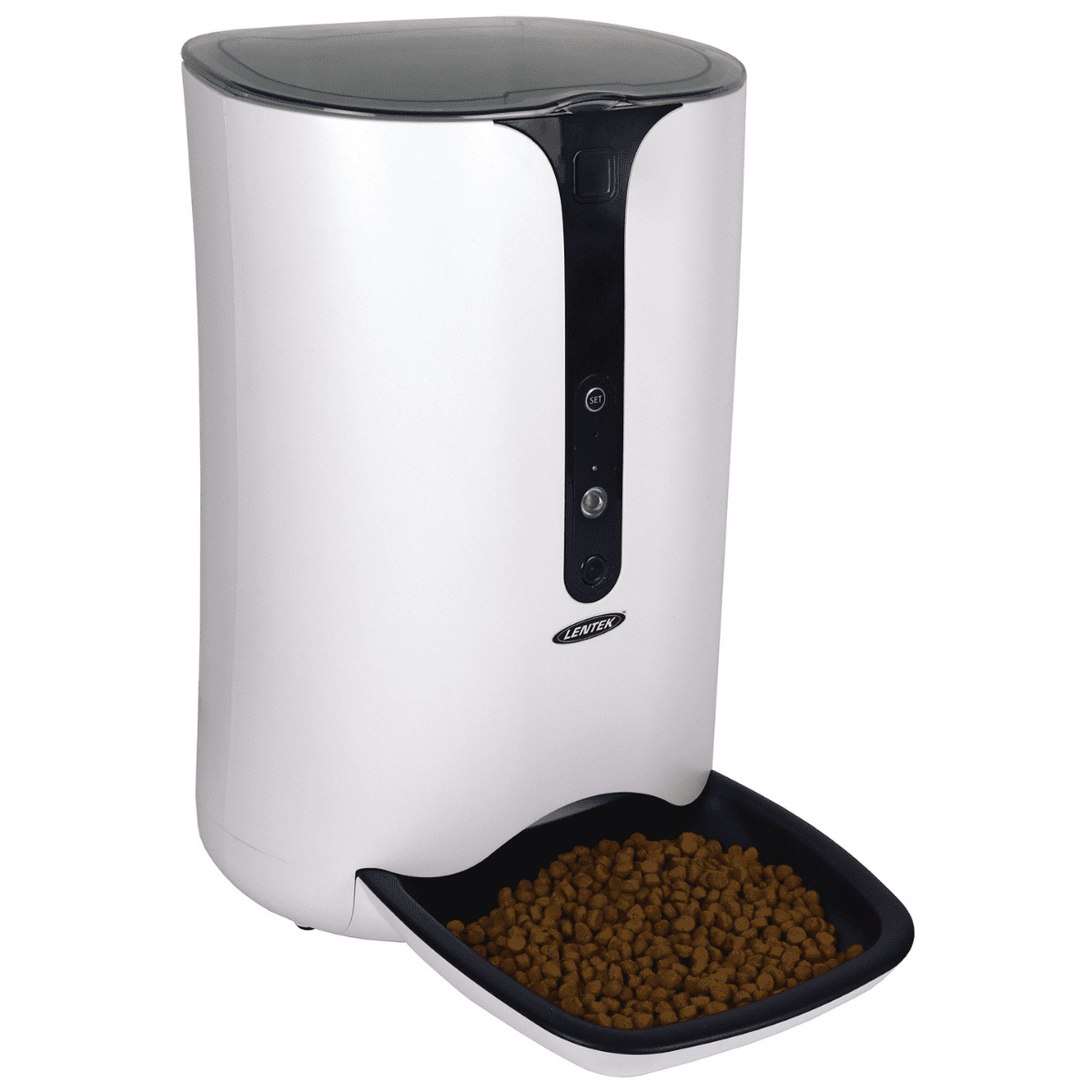 Lentek Smart Pet Feeder with 720p HD Video， 2-Way Audio， 200 oz. Programmable WiFi Cat or Dog Food Dispenser， Schedule Mealtimes， Automatic Portion Control， Free App for iPhone and Android Smartphone