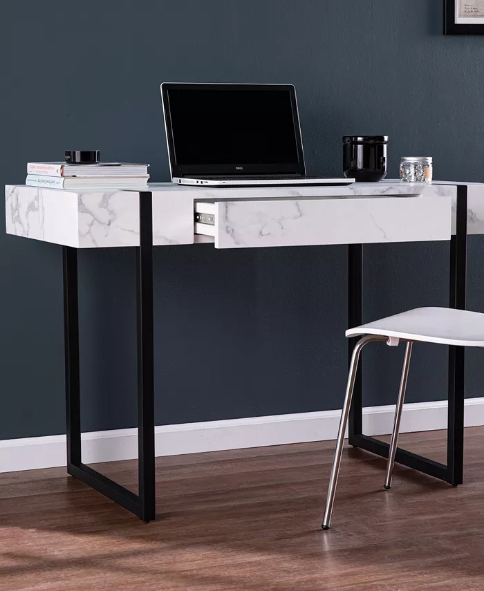 Southern Enterprises Ringley Modern Faux Marble Desk