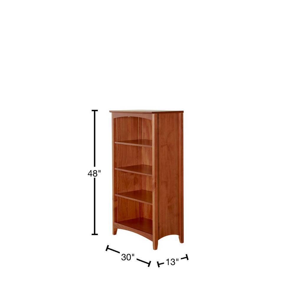 Camaflexi Shaker Style Cherry 48 in. H Solid Wood Bookcase SHK355