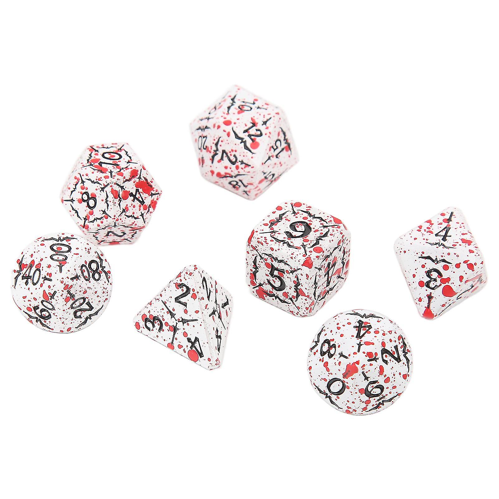 7pcs Polyhedral Dice Set Clear Number Good Texture Table Gaming Dice for Roles Play Games