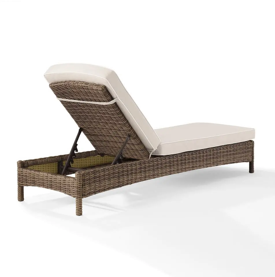 Bradenton Sand and Wicker Patio Chaise Lounge