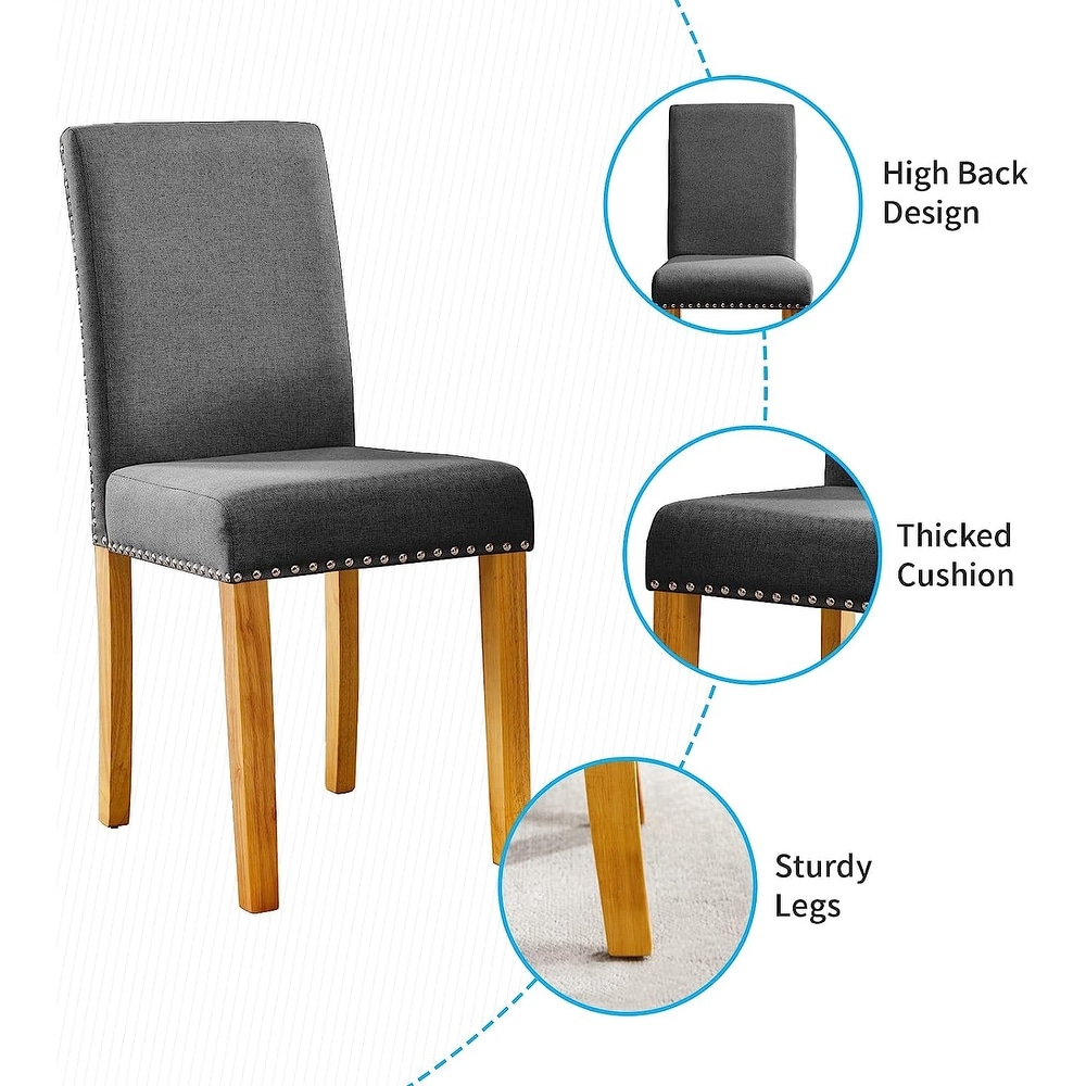 Mixoy Dining Chair Upholstered Dining Chairs with Nailed Trim Backrest Suitable for Dining Table  Kitchen Chair for Home