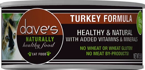 Dave's Pet Food Naturally Healthy Grain-Free Turkey Formula Canned Cat Food