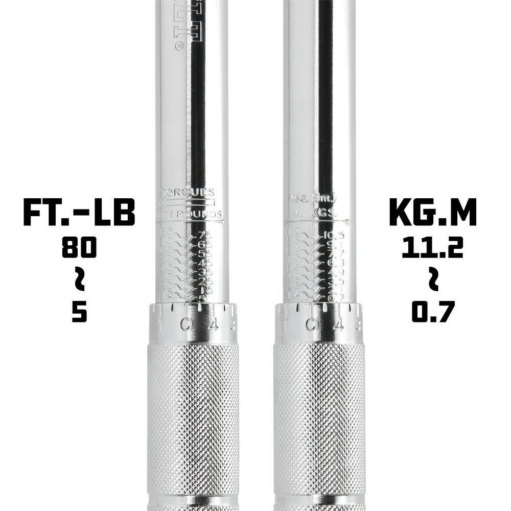 Alltrade 38 in. x 10-80 ft. lb. Driver Micrometer Torque Wrench 644998