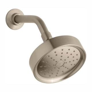 KOHLER Purist 1-Spray 5.5 in. Single Wall Mount Low Flow Fixed Shower Head in Vibrant Brushed Bronze K-939-BV