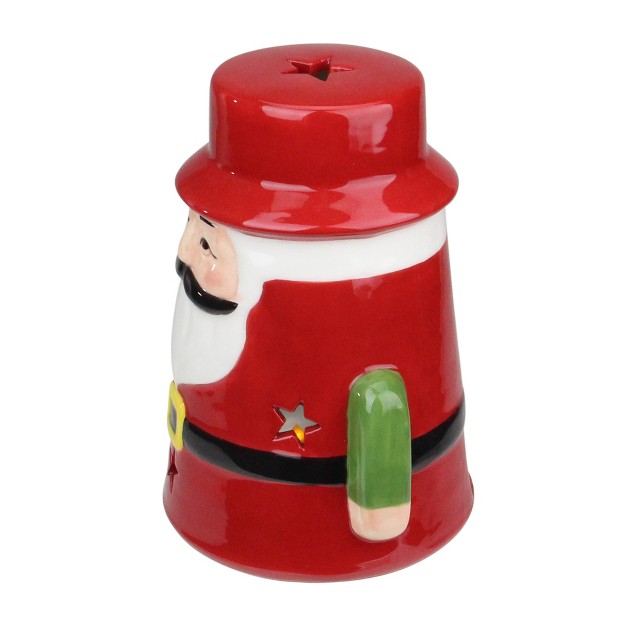 Northlight 7 25 Red Ceramic Santa Christmas Gnome Tealight Candle Holder