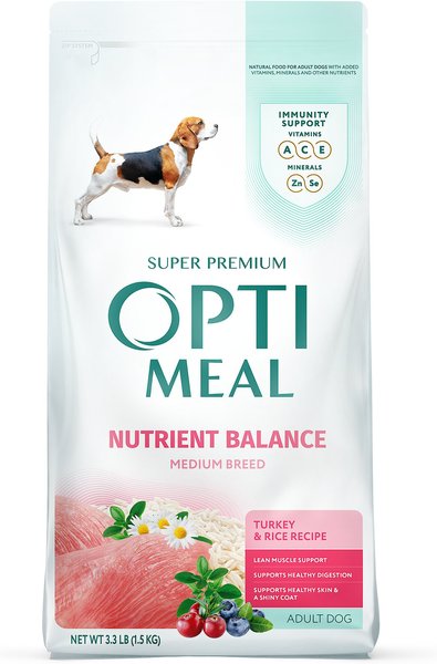 Optimeal Nutrient Balance Turkey and Rice Recipe Medium Breed Dry Dog Food