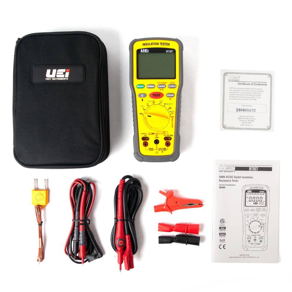 UEi Test Instruments Advanced Insulation Resistance Tester IRT807