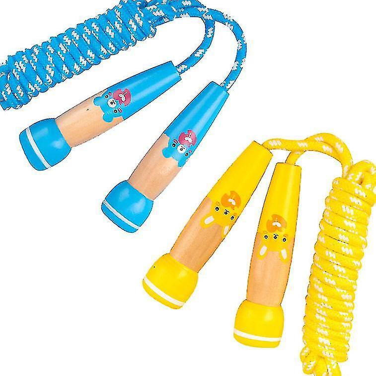 Toy Jump Rope For Kids Adjustable Skipping Rope With Wooden Handle， Outdoor Fitness Sports