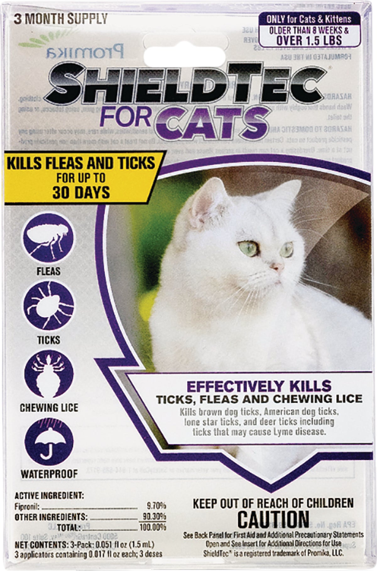 ShieldTec Fleaamp Tick Treatment For Cats (3) 0.051 Fl. Oz. Tubes